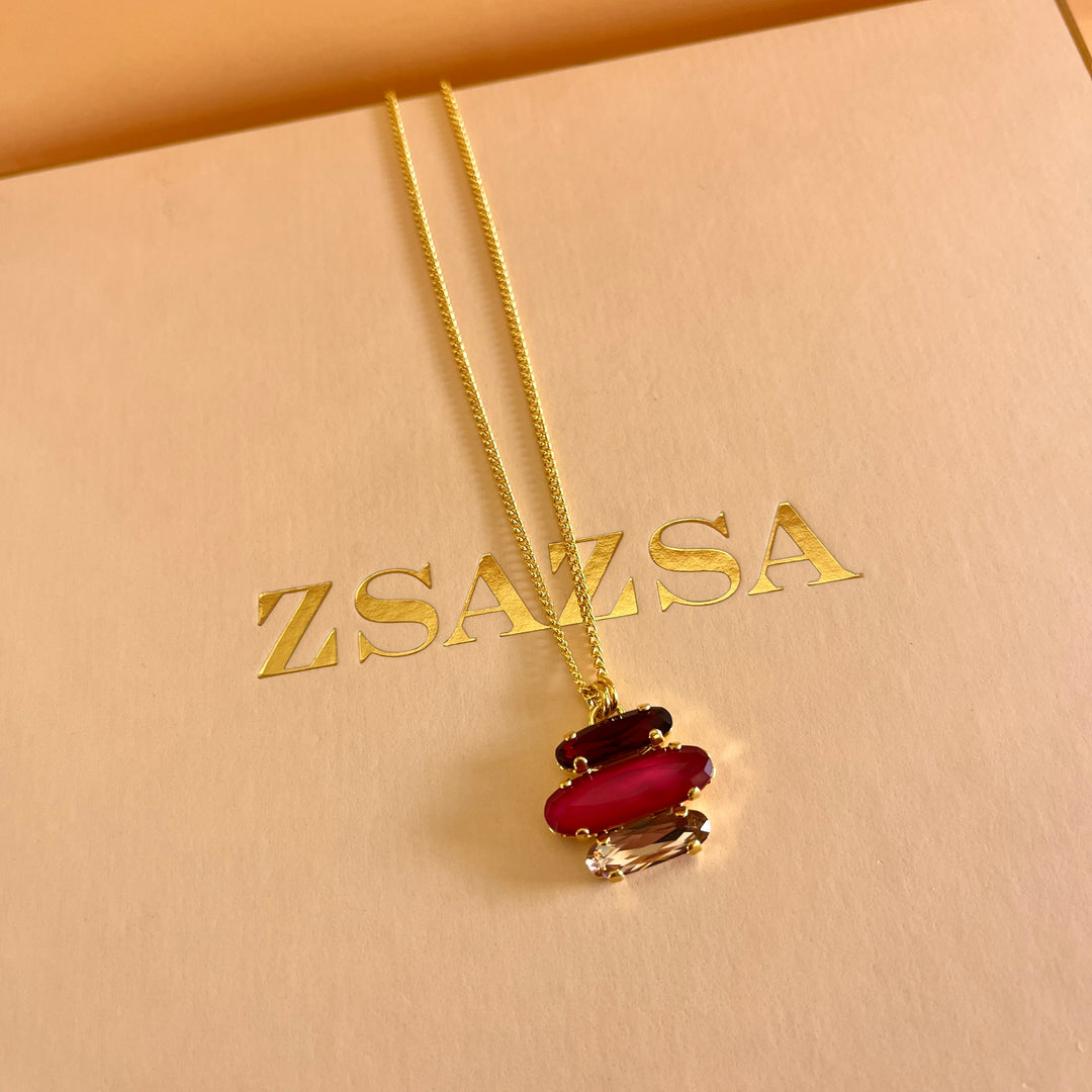 Shade of red Swarovski crystals pendant
