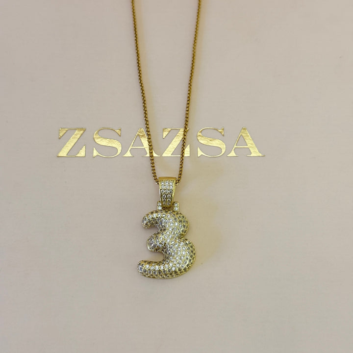 Zircone three gold plated pendant