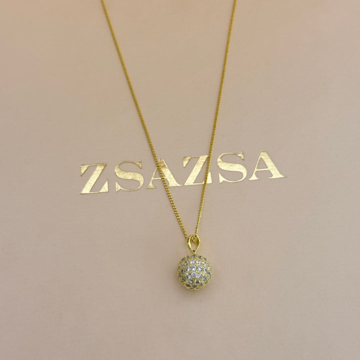 Zircone ball gold plated pendant & bracelet
