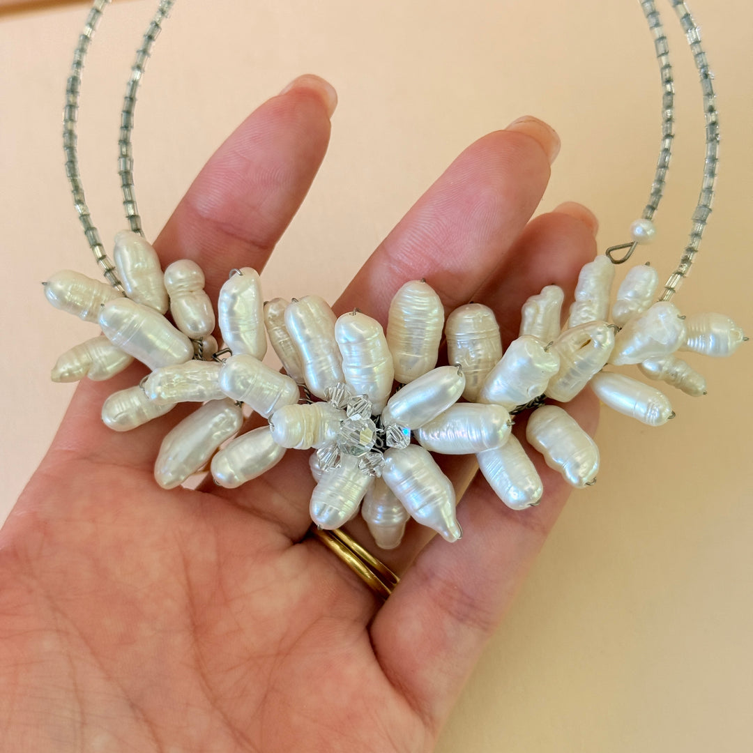 Fresh water pearls handmade choker