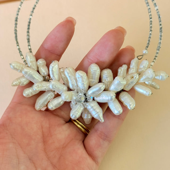 Fresh water pearls handmade choker