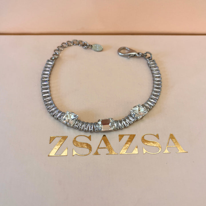 Swarovski crystals and white gold plated earrings and bracelet