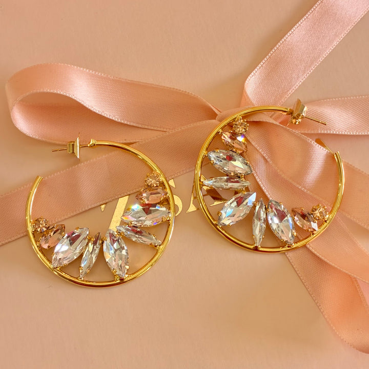 Golden Peach petal hoops