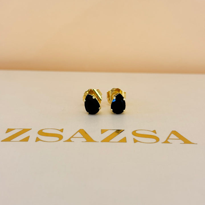 Dainty teardrop plum Swarovski crystals set