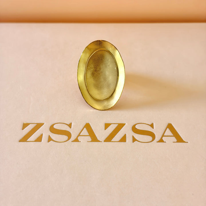 Handmade Double Oval Ring | Gold Plated | ZsaZsa