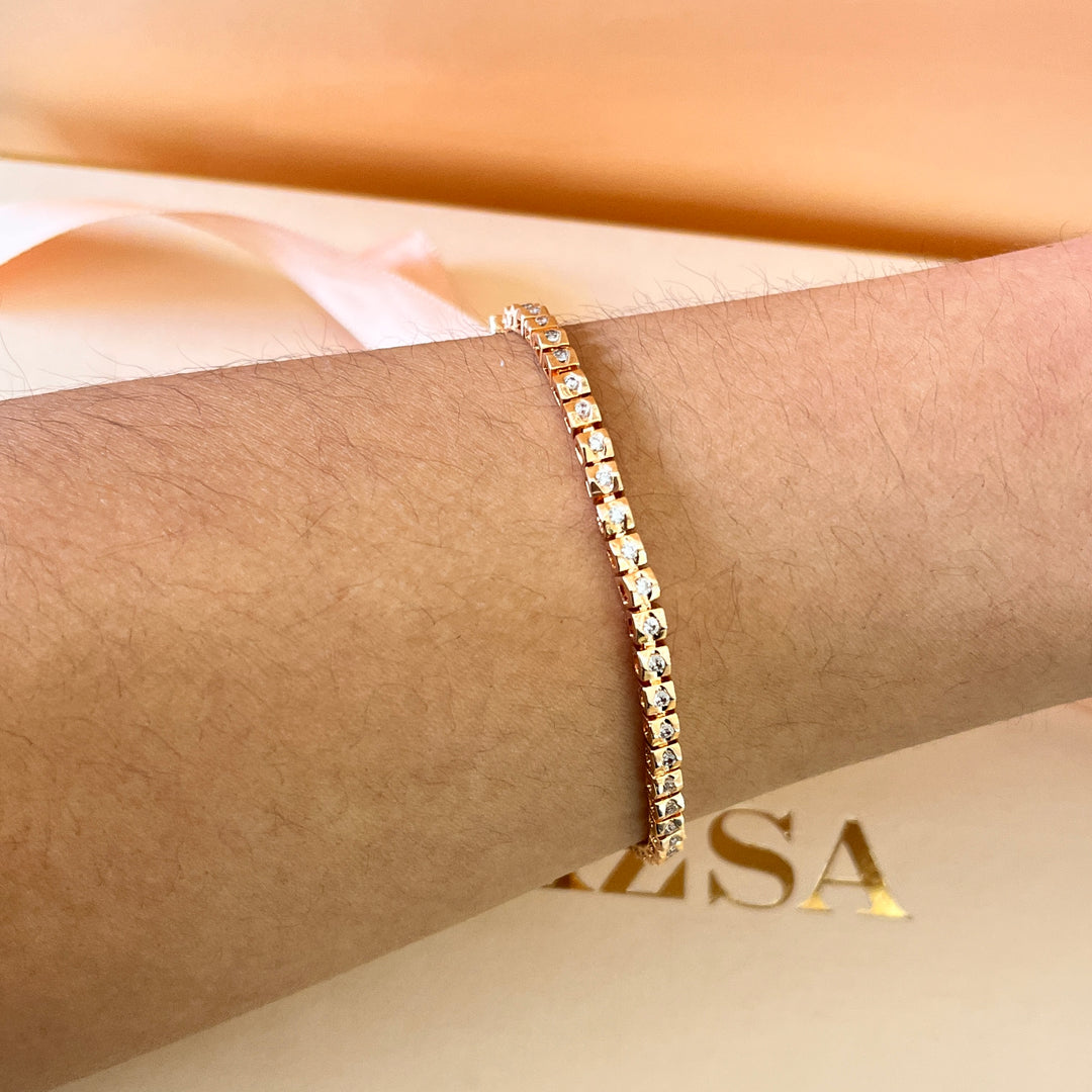 Zircone rose gold bracelet