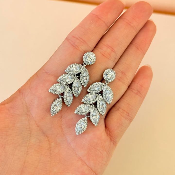 Marquise zircone silver earrings