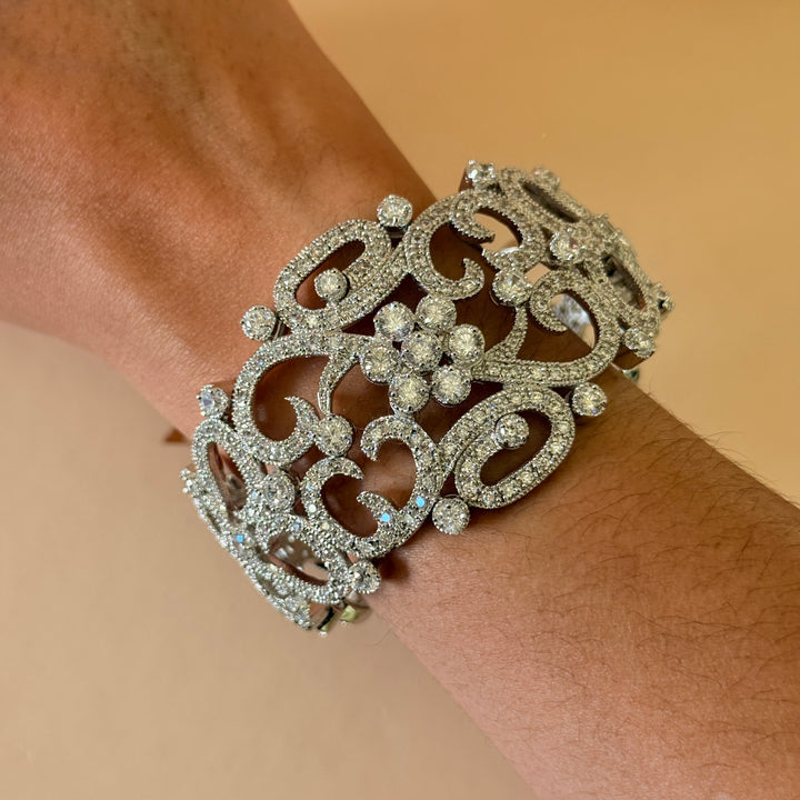 Big zircone silver bangle