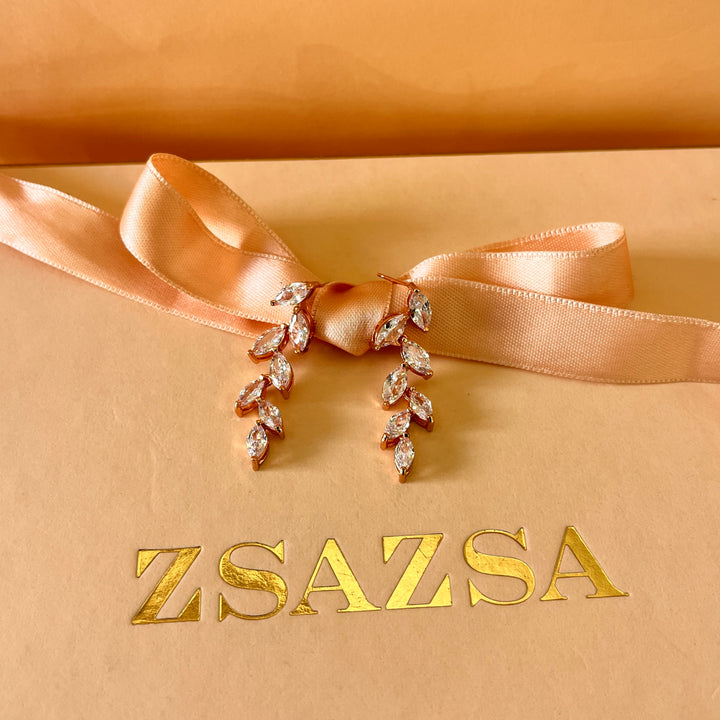 Marquise zircone rose gold plated earrings