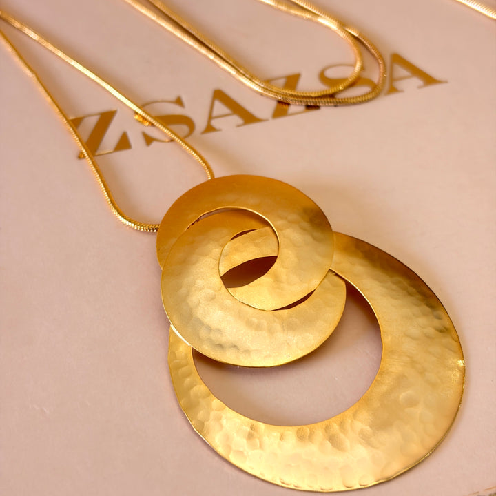 Handmade Geometric Spiral Circles Gold Set | Gold Plated | ZsaZsa