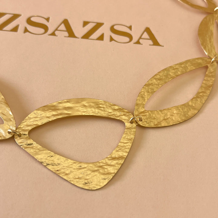 Hollows shapes gold handmade necklace