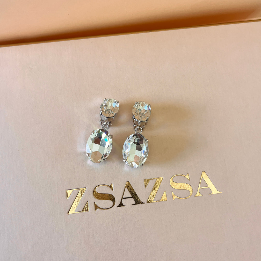 Preciosa crystals oval white gold plated set