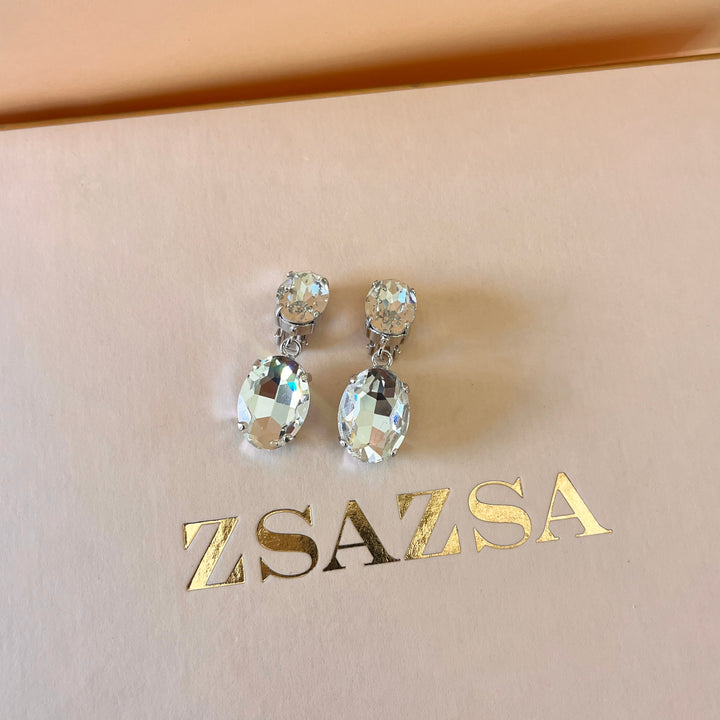 Preciosa crystals oval white gold plated set