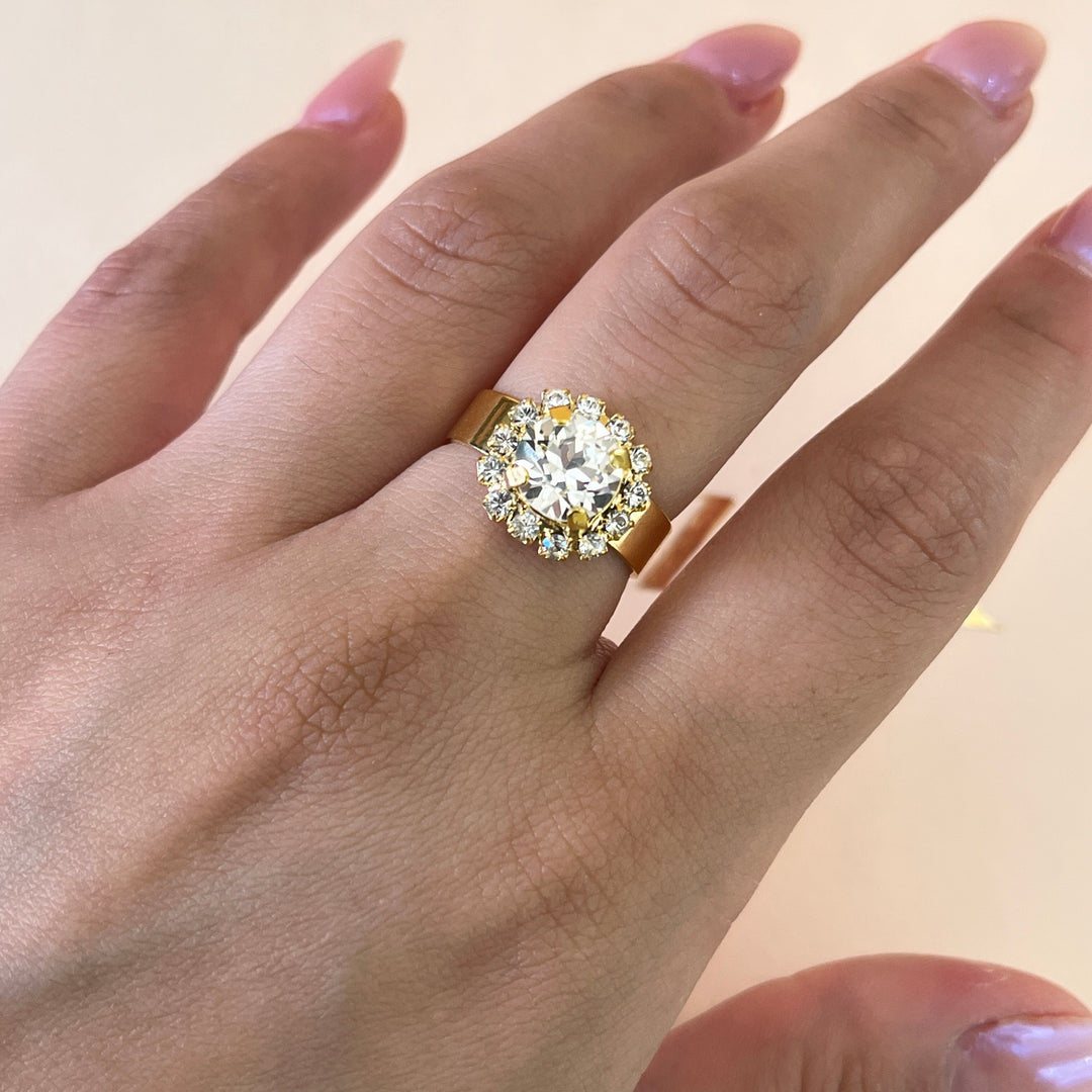 Preciosa crystals flower gold plated set