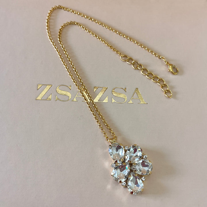 Preciosa crystals teardrop gold plated pendant