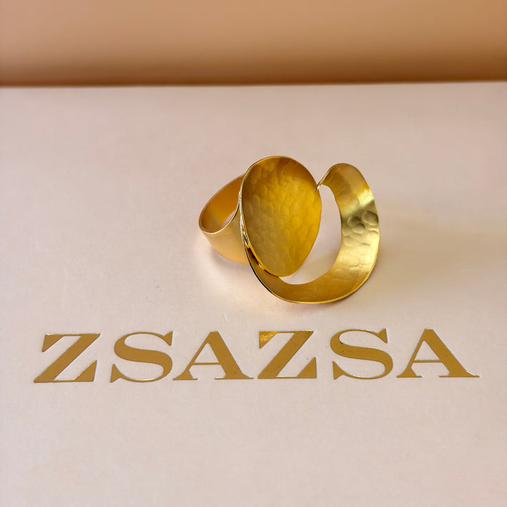 Handmade Abstract Layered Circles Gold Set | Gold Plated | ZsaZsa