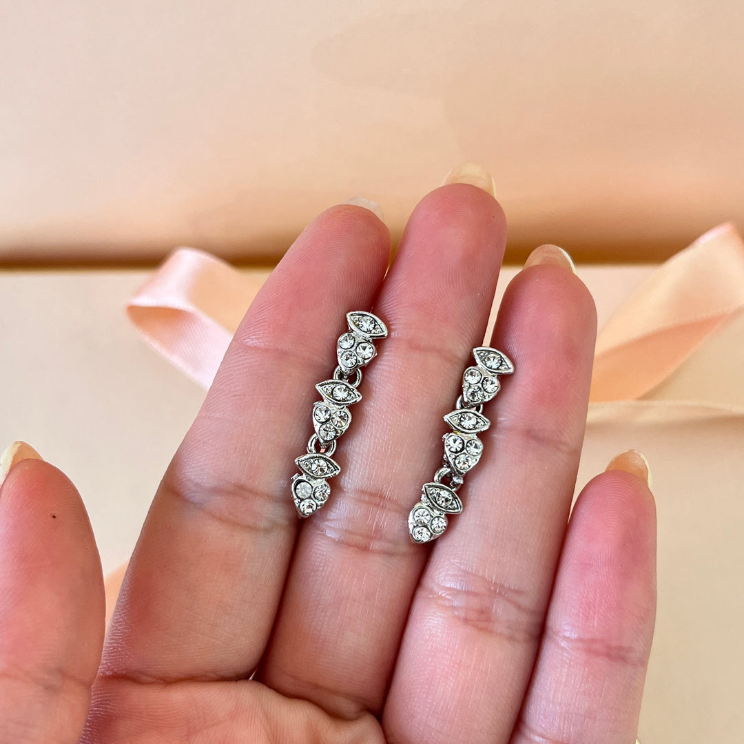 Swarovski crystals heart & marquise shapes white gold plated set