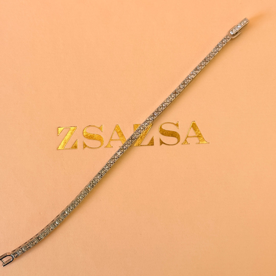 Dainty Square zircone silver bracelet
