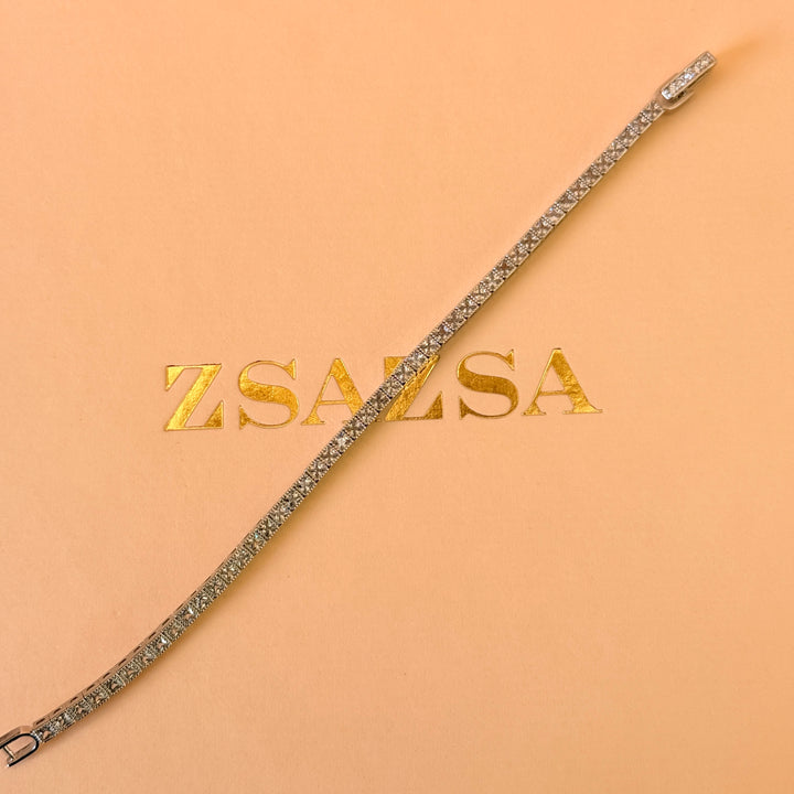 Dainty Square zircone silver bracelet