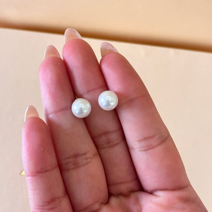 White Mallorca Pearls gold plated set