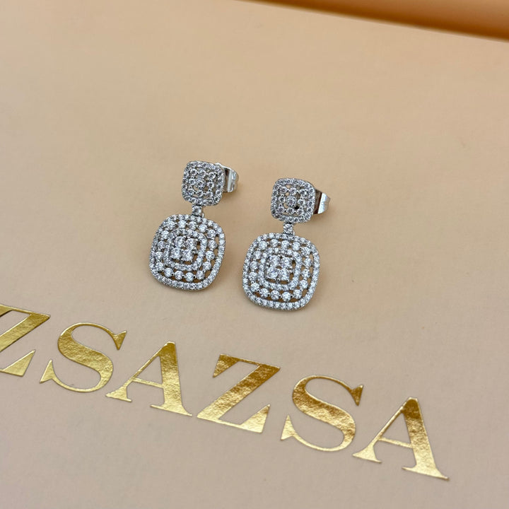 Squares zircone silver set