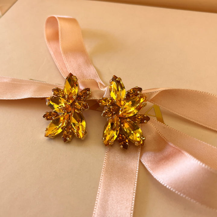 Topaz  Swarovski crystals studs