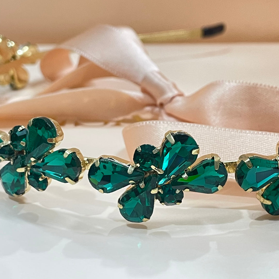 teardrop stone cluster headband