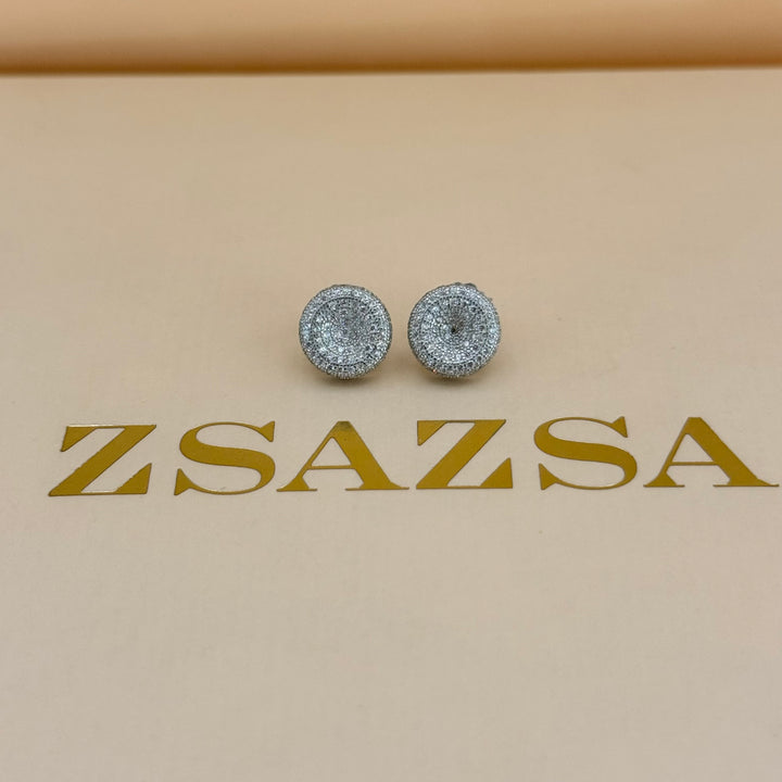 Round zircone sterling silver set