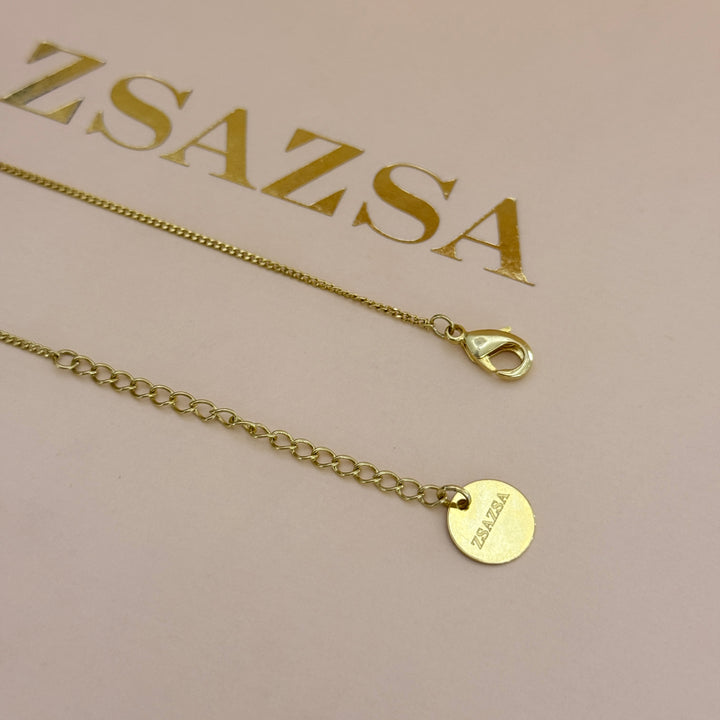 Zircone flower gold plated pendant & bracelet