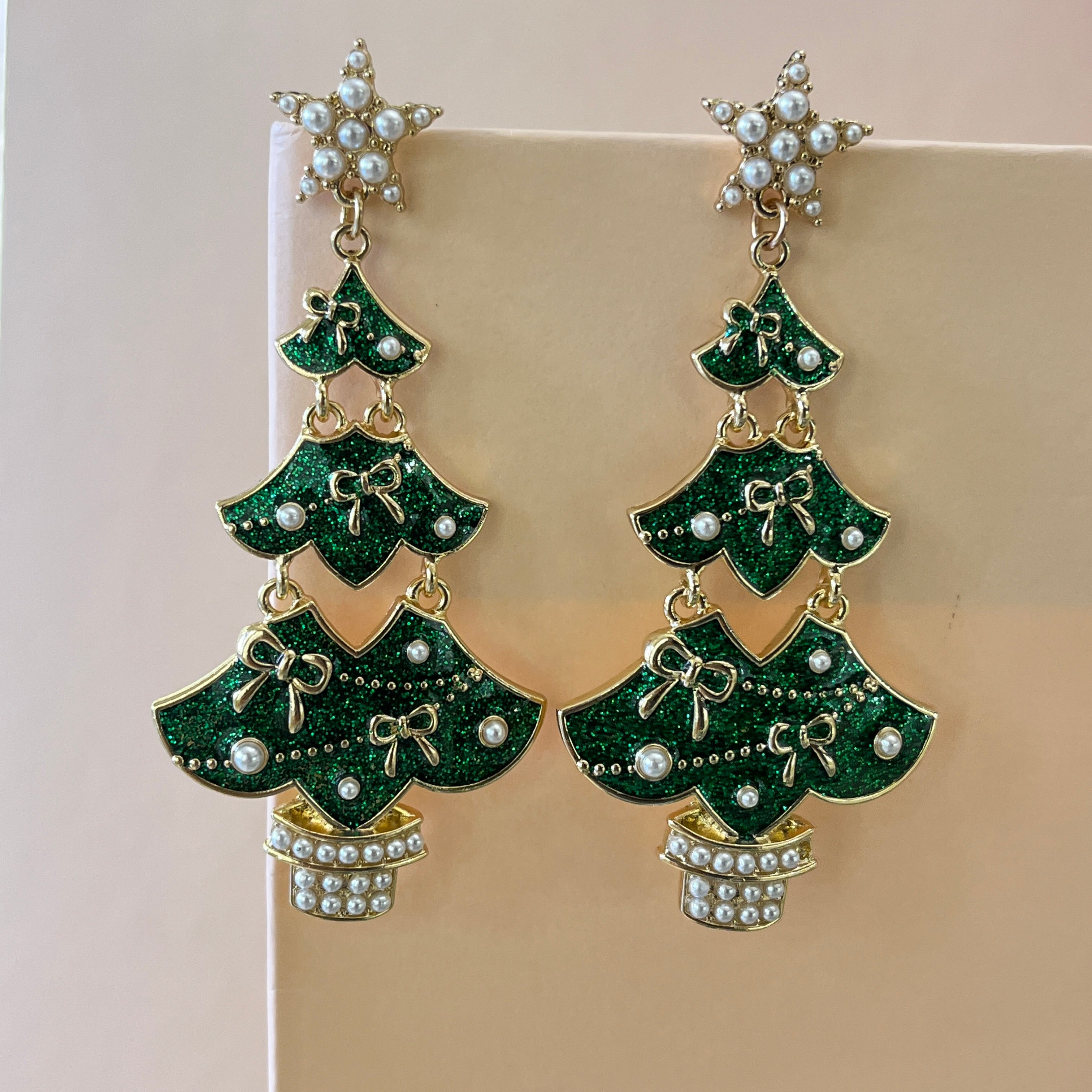 Christmas tree earrings