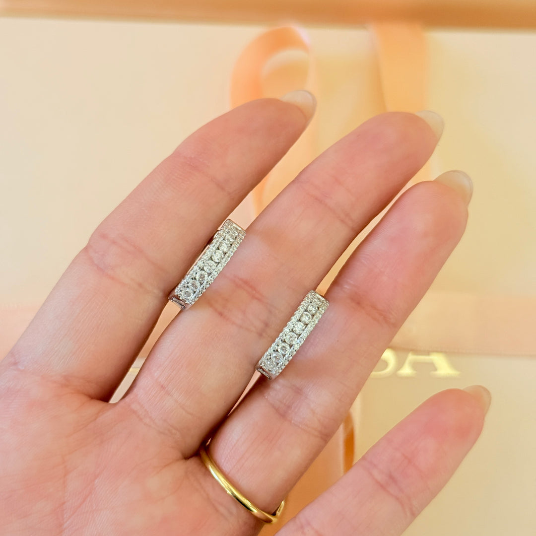 Sterling silver zircone hoops