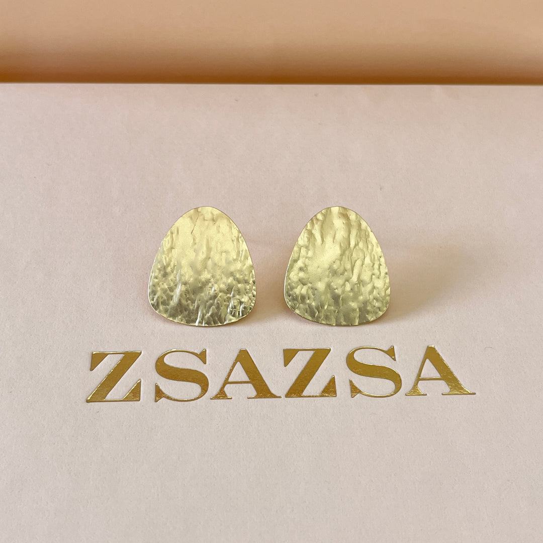 Gold handmade studs