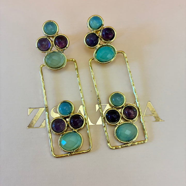 Handmade amethyst gold plated set