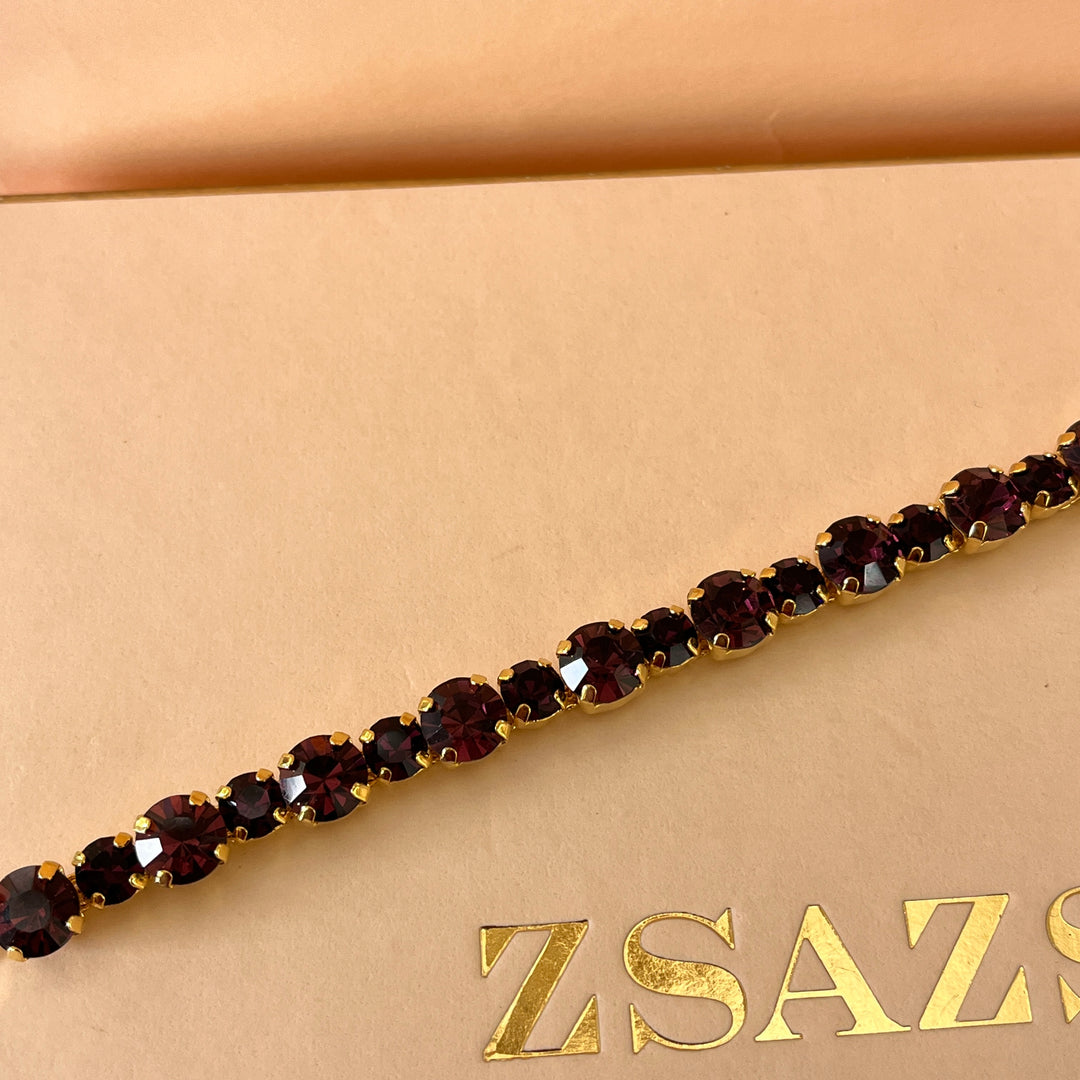 Purple preciosa crystals bracelet