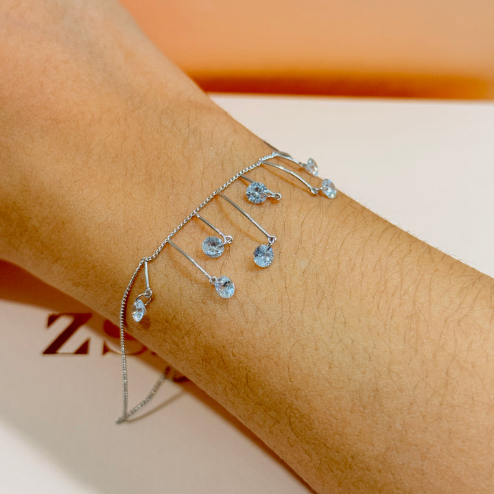 Dainty zircone silver bracelet