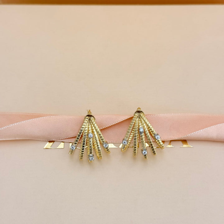 Sterling silver gold plated zircone hoops