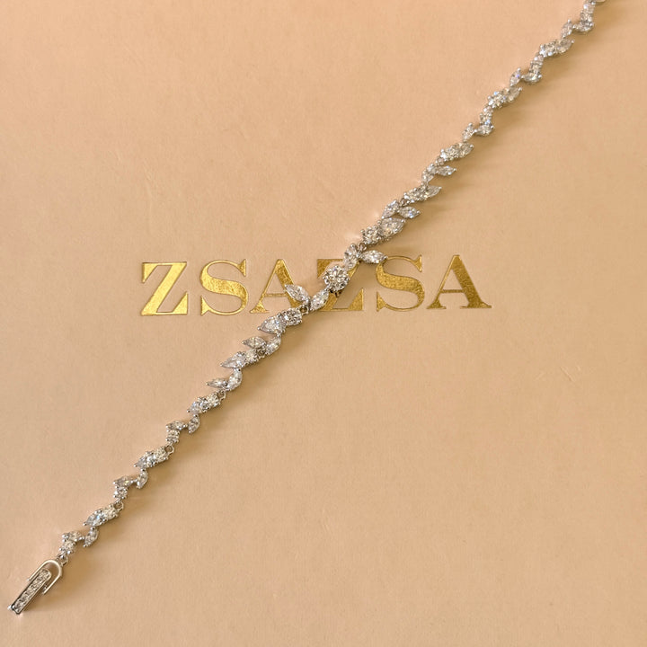 Marquise zircone silver bracelet