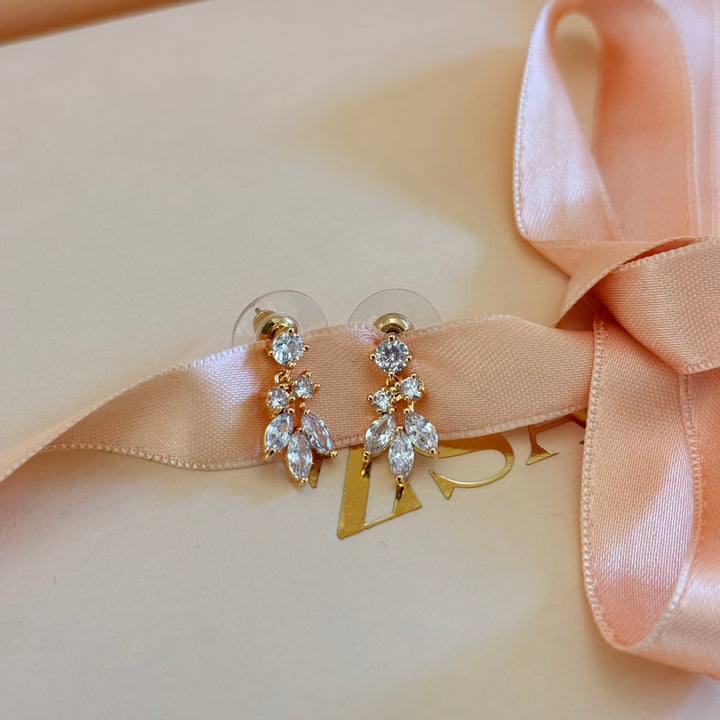 Marquise zircone gold plated earrings