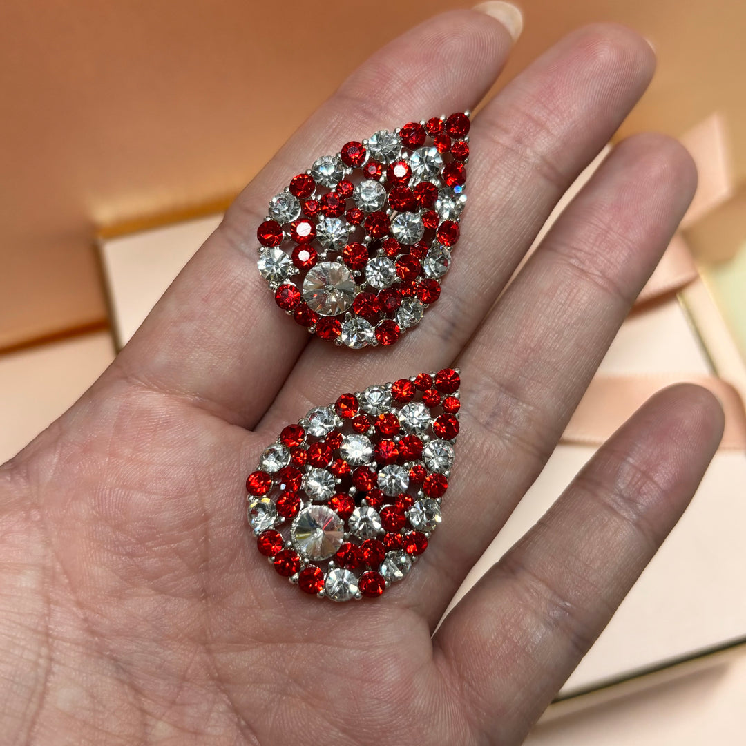 Red stud earrings