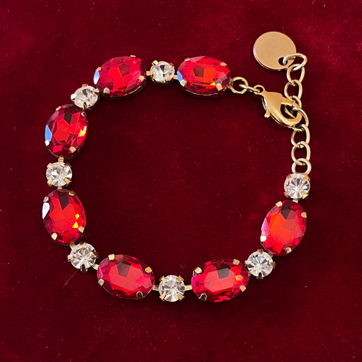 Red Swarovski Crystals Bracelet