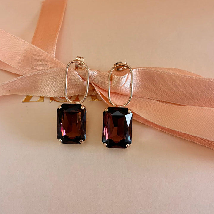 Handmade Swarovski crystals rose gold set