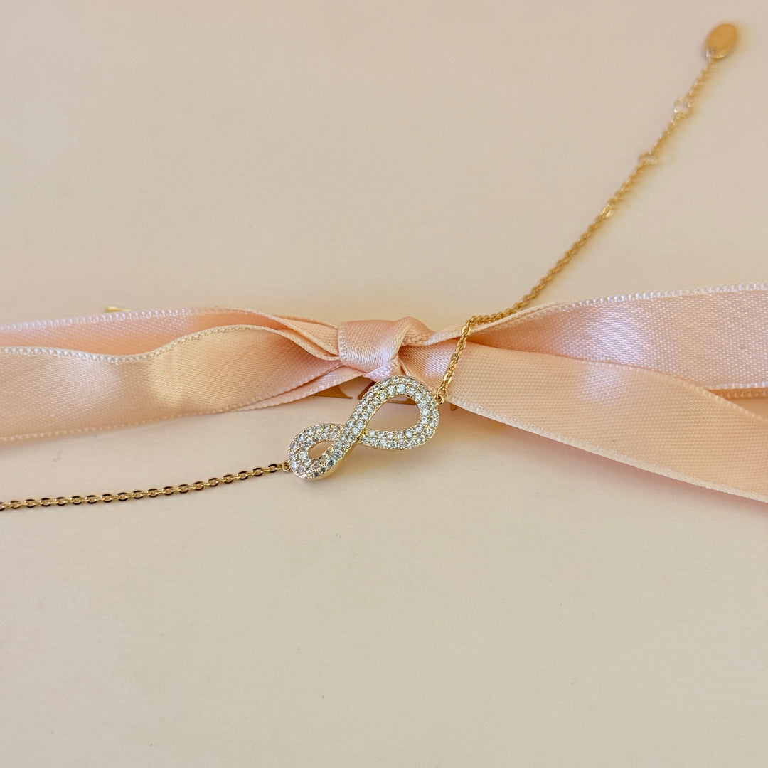 Zircone infinity gold plated bracelet