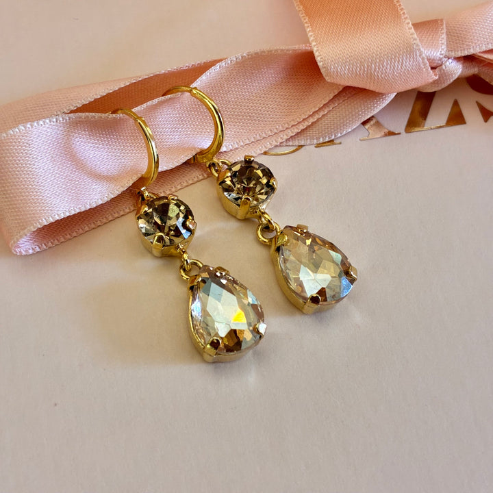 Bronze Swarovski crystals hooks