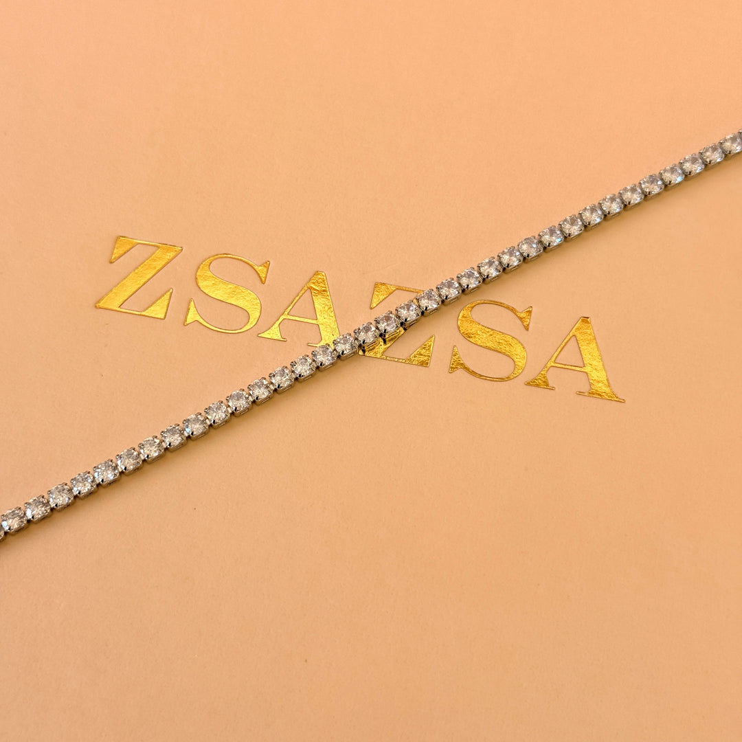 Dainty tennis zircone silver bracelet