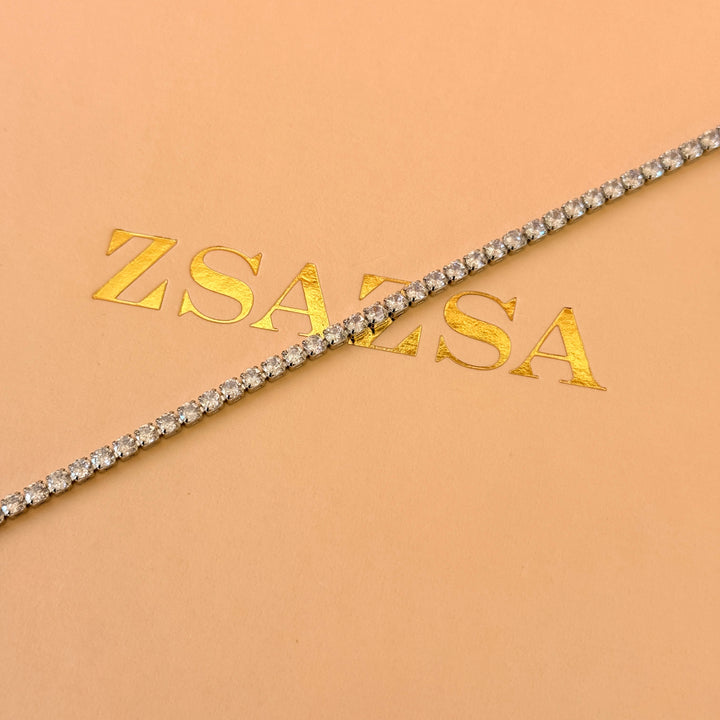 Dainty tennis zircone silver bracelet