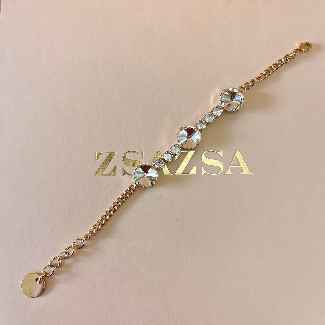 Preciosa crystals gold plated bracelet