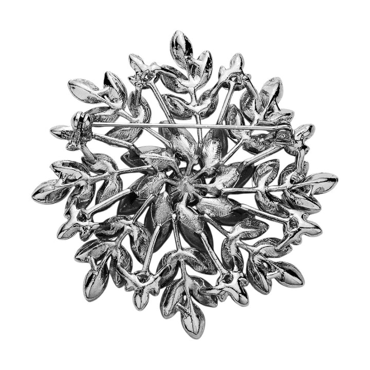 Marquise Stone Cluster Flower Pin Brooch