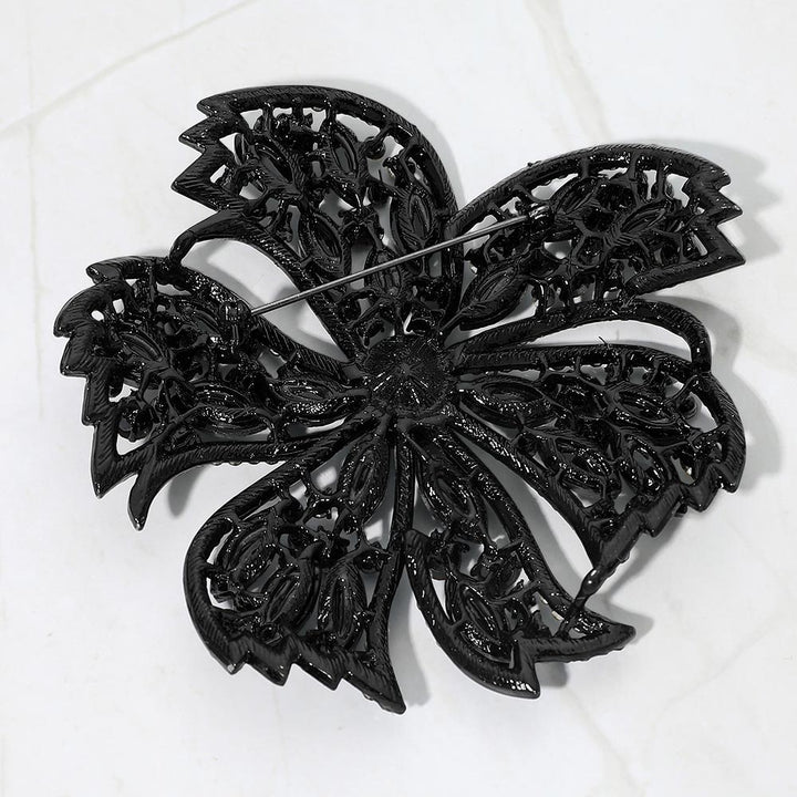 Stone Embellished Oversized Flower Pin Brooch