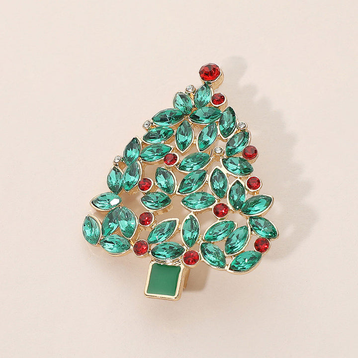 Rhinestone Christmas Tree Pin Brooch