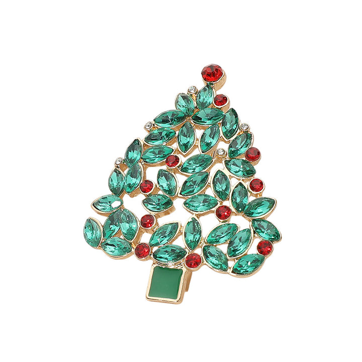Rhinestone Christmas Tree Pin Brooch